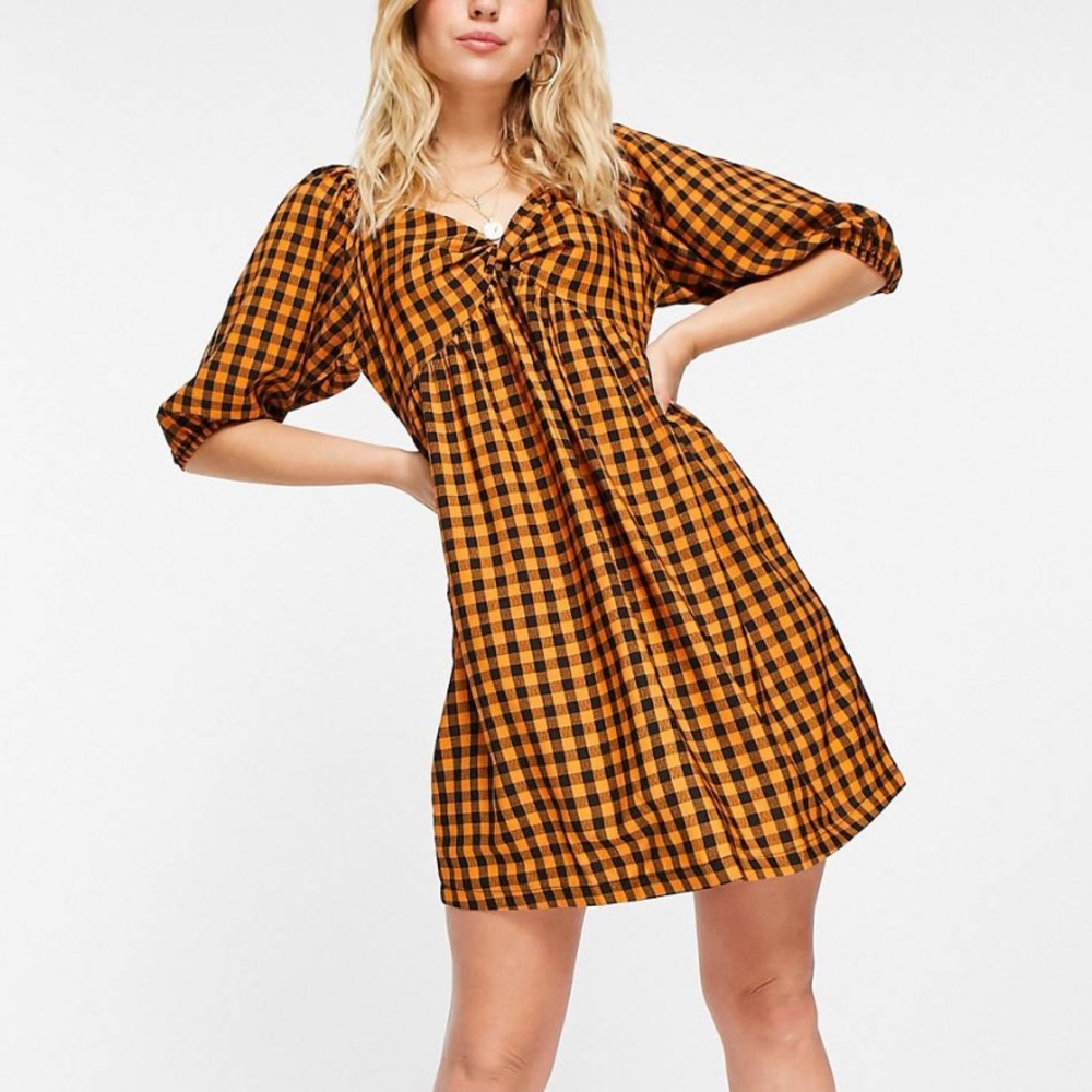 Gingham mini dress